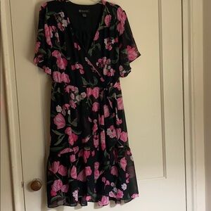 INC polyester short sleeve floral dress size: M